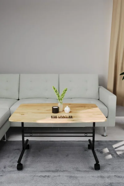 60x90 Tekerlekli Sehpa Orta Sehpa Yemek Masası Tekerlekli Masa Çalışma Masası - Görsel 2