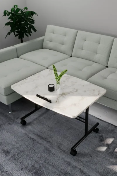 60x90 Tekerlekli Sehpa Orta Sehpa Yemek Masası Tekerlekli Masa Çalışma Masası - Görsel 3