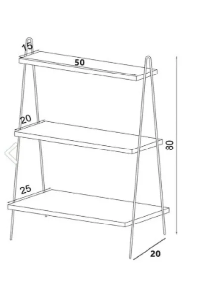 Saksılık Çiçeklik 3 Raflı Metal Çiçeklik Saksı Standı Dekoratif Raf - Görsel 3